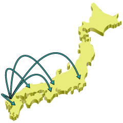 全国ネット流通日本地図